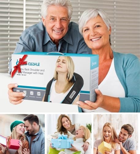 Mo Cuishle Shiatsu Neck and Shoulder Massager with Heat – Deep Kneading Massage for Relaxation – Ideal for Christmas, Mother's Day, Father's Day, Gifts for Men, Women, Mom and Dad