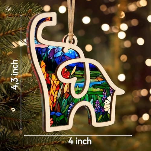 Gifts for Women, Friendship Elephant Ornament with Story Card, Friendship Birthday Gifts for Women, Birthday Presents for Best Friends Sisters Special Bond Decor, Suncatcher