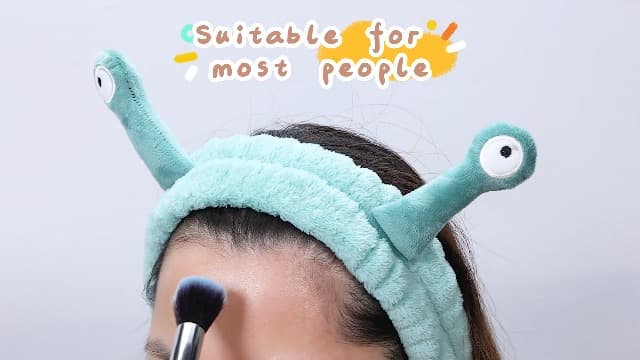 Molain Face Wash Headband, Palm and Snail Spa Hair Bands Makeup Headbands Women Cartoon Cute Coral Fleece Elastic Headband Creative Hair Accessories for Washing Face Shower Beauty Skincare