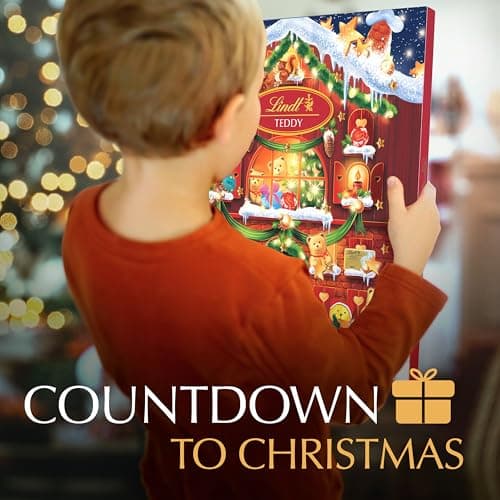 Lindt Holiday Teddy Bear Advent Calendar Assorted Chocolate Candy, 4.5 oz.