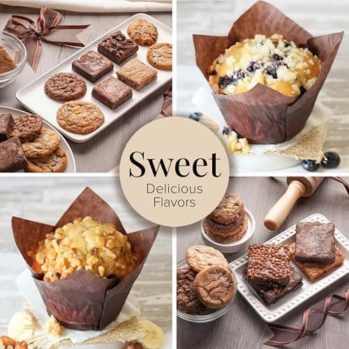 Broadway Basketeers Happy Birthday Gift Baskets for Prime Delivery Gourmet Cookie Gifts Box with Brownies, Individually Wrapped Edible Care Package for Men, Women, Husband, Wife, Mom, Dad, Families