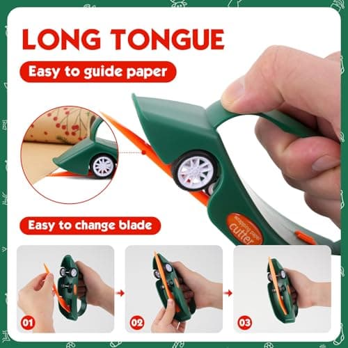 2PC Wrapping Paper Cutter Gift Wrap Cutter Christmas Wrapping Paper Cutter Slider Cutter Tool Paper Roller Cutters for Christmas Gift Wrapping Packing with 3 Replaceable Blades (2PC Black)