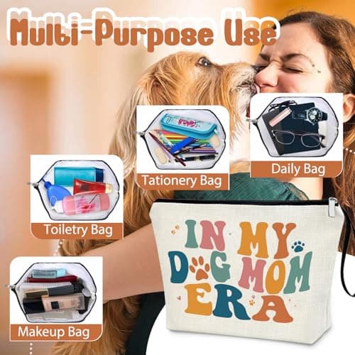 Dog Mom Gifts Makeup Bag IN MY DOG MOM ERA Singer Fans Inspiration Merchandise Travel Cosmetic Zipper Bag Dog Lover Gifts for Girls Women Gifts New Dog Owner