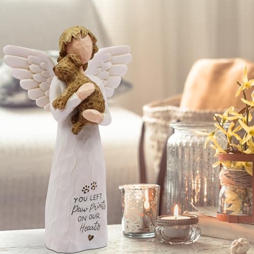 Dog Memorial Gifts for Loss of Dog Sympathy Gift - Pet Memorial Gifts for Dogs, Dogs Mom Gifts for Women, Friendship, Golden Retriever Gifts, Sculpted Hand-Painted Figure