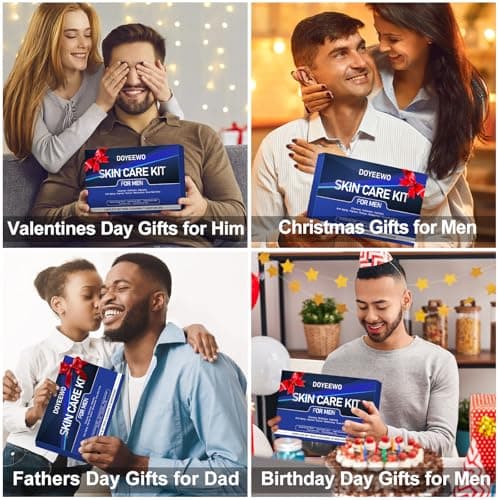 Skin Care for Men, Hydrate, Firm, Anti-Aging & Wrinkle Facial Skin Care Routine Kit Set,Mens Christmas Gifts Stocking Stuffers Secret Santa Gifts for Men Him Dad Boyfriend Husband Birthday Valentines
