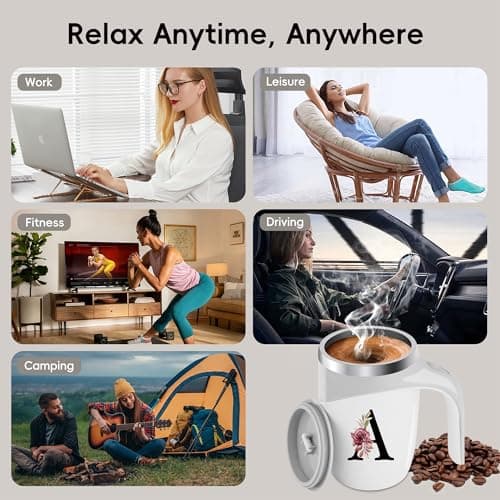 Initial Magnetic Stirring Coffee Mug Stainless Insulated Travel Cup Women Xmas Birthday Ideas Gift New Step Bonus Mom Daughter Son Law Unique Who Have Good Special Busy Useful Adult Custom Present,S