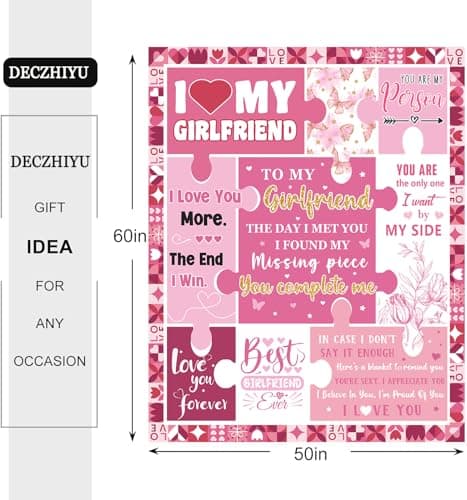 Gifts for Girlfriend from Boyfriend - Valentines Day Girlfriend Gifts for Birthday Mothers Day Christmas - Anniversary Romantic Gift for Her Women - Cute GF Gift Ideas - Soft Flannel Blanket 60"x50"