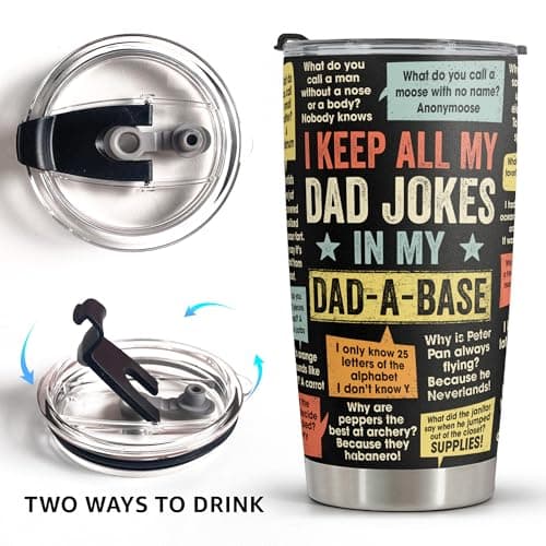 Funny Gift For Dad - Stainless Steel Tumbler 20oz - Dad Joke Gifts - Father Gift From Daughter, Son, Wife for Birthday, Fathers Day - Christmas Gifts For Men, Uncle, Brother