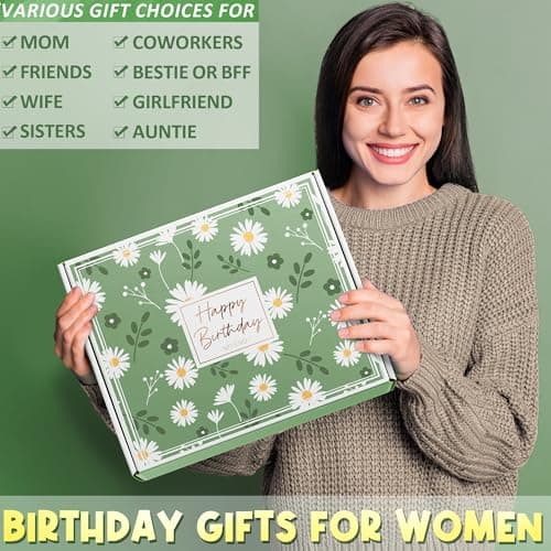 Birthday Gifts for Women Friendship, Unique Happy Birthday Gifts Basket for Mom Her Best Friend Sister Wife Girlfriend Coworker, Luxury Self Care Box Vanilla Coconut Relaxing Spa Gifts Set w/ Blanket