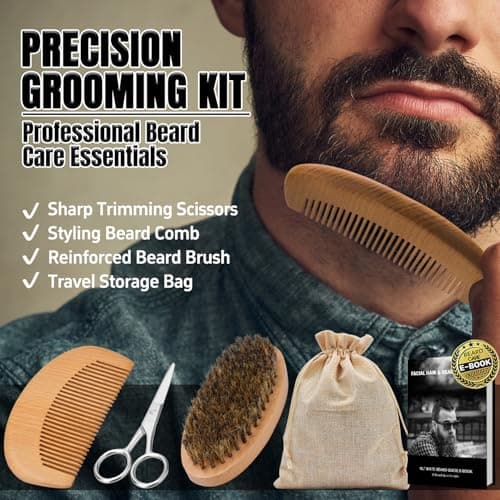 XIKEZAN Beard Kit for Men Grooming & Care w/Beard Conditioner, Wash, Oil, Balm, Brush, Comb,Birthday Fathers Valentines Gifts for Men Him Dad Husband Boyfriend Christmas Gifts Mens Stocking Stuffers