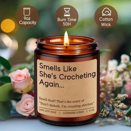 Fairy's Gift Candle, Crochet Gifts for Women, Funny Gifts for Crocheters, Knitters, Crochet Lovers - Cool Crocheter Presents Ideas, Christmas Birthday Crocheting Presents for Knitting Crafter, Friend