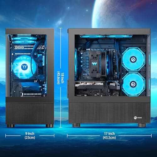 Gaming PC Desktop Computer,AMD Ryzen 5 5500 4.2 GHz,GeForce GTX 1660 Super 6GB,1TB NVMe SSD,16GB DDR4 3200MHz, Air Cooled Prebuilt,650W PSU,Windows 11 Home, Gamer PC, Black