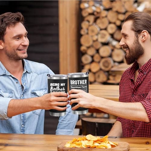 Breezy Valley Brother Gifts, Gifts for Brother from Sister Brother - Best Gifts for Older Little Brother Adult, Funny Brother Birthday Gifts Ideas for Brothers, Presents for Brother Tumbler Coffee Cup