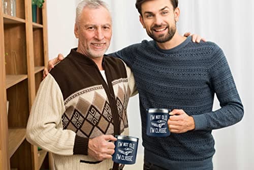 Gifts for Dad from Daughter, Son, Kids on Fathers Day, Christmas - Grandpa Gifts for Christmas - Birthday gifts for Grandpa - Dad Birthday gifts - Funny Mug 14oz, Navy Insulated Stainless Steel