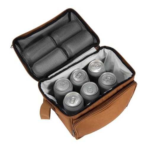 Carhartt Camping Cooler, Worksite Lunchbox, Soft Shell Cooler for Construction Sites, Work and Everyday Use Cooler, Brown