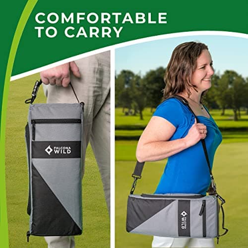 Golf Cooler Bag Plus 2 Ice Packs - Keeps Drinks Cold for Hours - Holds 6 Cans - Fits Discreetly in Golf Bags - Insulated Beer Sleeve and Cooler Accessories