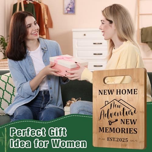 Housewarming Gift for New House Homeowner, House Warming Gifts New Home 2025 Cutting Board Gift, First Home Gift for Neighbor, Realtor Closing Gifts for Home Buyers New Home New Adventure New Memories
