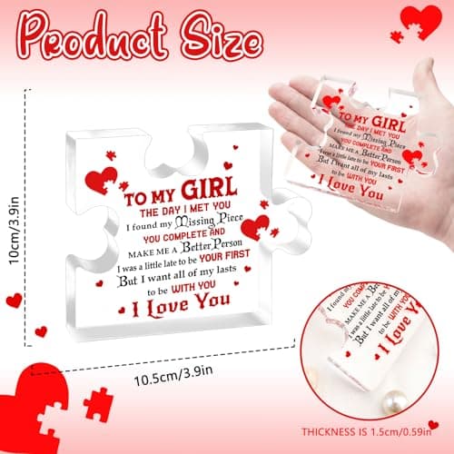 I Love My Gf, I Love My Girlfriend, Gf Gifts, Miss You, Gift for Gf, Valentines Day Gifts for Gf, Girlfriend Birthday Gift Ideas, Soulmate Gifts for Her, To My Girl Acrylic Block