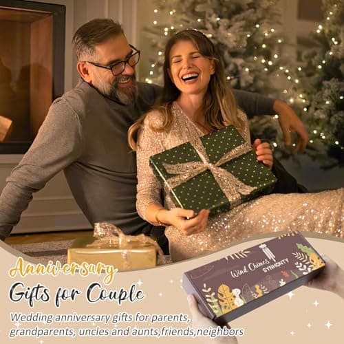 Anniversary Wind Chimes Gifts for Men Women, 25" Wind Chimes Romantic Gift for Couple, Parents, Wife, Husband, Friends, Happy Anniversary Decorations