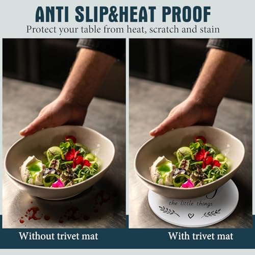 Queekay 6 Pcs Artisanal Wooden Coasters Trivets Set for Hot Pots and Pans Christmas Housewarming Gifts New Home 7" Farmhouse Pot Holder Trivets for New Apartment Home Buyers Presents(Ocean)