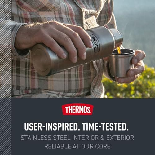 THERMOS Stainless King Vacuum-Insulated Compact Bottle, 16 Ounce, Matte Steel