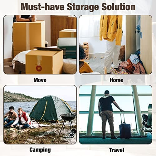 HIBAG Vacuum Storage Seal Bags, 10 Jumbo Space Saver Vacuum Sealer Bags for Clothes, Comforters, Blankets, Bedding (10J)