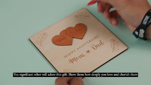 Happy Anniversary Card for Parents - Wood Parents Anniversary Card Gifts from Daughter Son, Wedding Gifts Anniversary for Parents, Anniversary Cards Gift for Mom and Dad