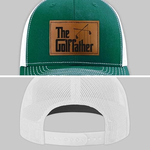 Father Golf Gifts - Dad Hat - Gifts for Dad from Daughter, Son, Kids - Golf Gifts for Men - Adjustable Fit, Comfortable Cotton, Perfect for Casual Wear - The Father Trucker Hat, Green