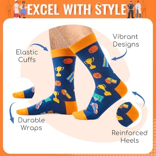 Zmart Appreciation Gifts Ideas - Socks for Coach Police School Bus Driver Chef Lawyer