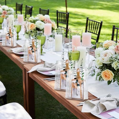 55Pcs Baby Shower Prizes for Game Winners 6 Sets Bamboo Cheese Board Spoon Fork Butter Spreaders Plaid Towel Thank You Card and Gift Bags for Baby Shower Wedding Bridal Shower Favors