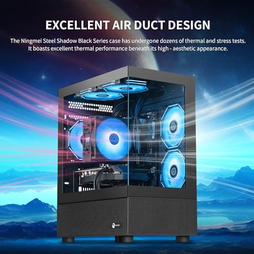 Gaming PC Desktop Computer,AMD Ryzen 5 5500 4.2 GHz,GeForce GTX 1660 Super 6GB,1TB NVMe SSD,16GB DDR4 3200MHz, Air Cooled Prebuilt,650W PSU,Windows 11 Home, Gamer PC, Black