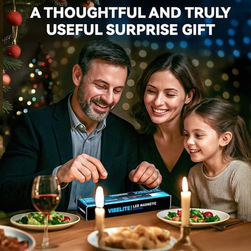 VIBELITE Extendable Magnetic Flashlight with Telescoping Magnet Pickup Tool-Cool Gadget Birthday for Men, Dad, Husband, Him, Father, Mechanic,Tech, Handyman, Boyfriend, Women, Black