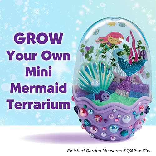 Creativity for Kids Mini Garden: Mermaid Terrarium Kit - Mermaid Gifts for Girls, Crafts and Toys, Holiday Stocking Stuffers for Kids (Ages 6+)