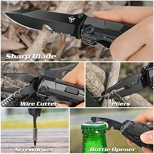 Gifts for Men Him Dad Boyfriend,Multitool Pocket Knife for Men,Anniversary Christmas Gifts for Birthday,Hiking Camping Knife with Screwdrivers Pliers Bottle Opener