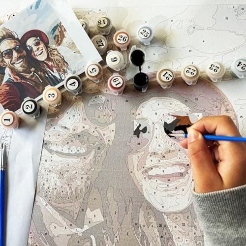 Kidstique Customize Your Personalized DIY Paint-by-Numbers kit Using a Photo of Your Choice. Great Gift idea for Valentine's Day, Mother's Day, Father's Day 16x20