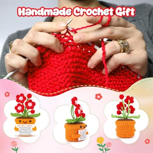 Get Well Gifts for Women After Surgery Recovery Cancer Care Feel Better Thinking of You Gift for Women Men Crochet Flowers Get Well Soon Hospital Bag Essentials Patients Comfort Cheer Up Encouragement