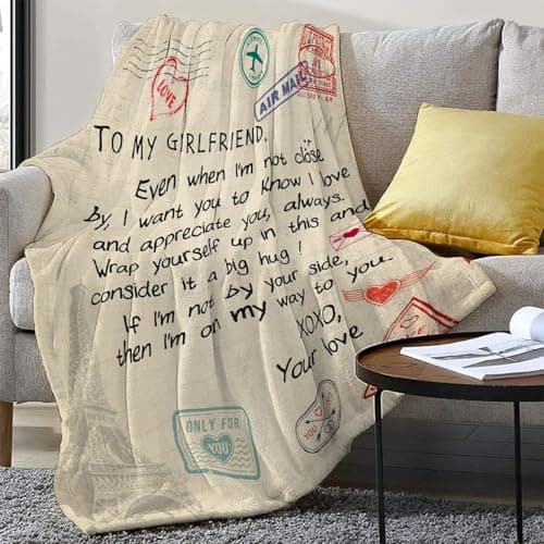 Gifts for Girlfriend 80"x60" Blanket - Birthday Gift from Boyfriend - Romantic Gifts for Her - Girlfriend Valentine's Day Anniversary Presents - GF Birthday Graduation Gift Ideas