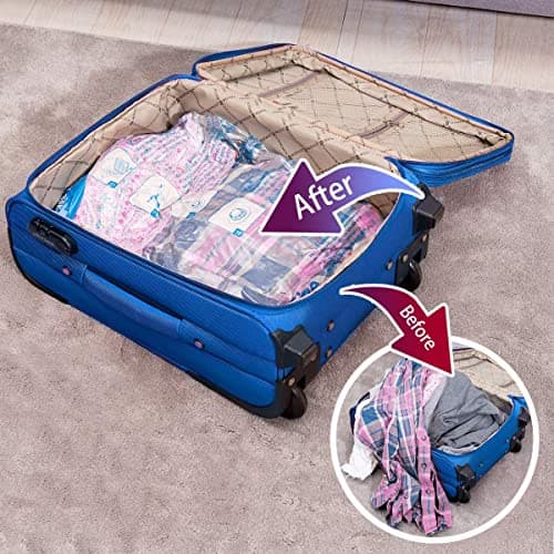 Vacuum Storage Bags 7 Jumbo, Space Saver Sealer Bags,Plastic Packaging Bags,Compression Bags for Clothes, Pillows, Comforters, Blankets, Bedding,No pump included
