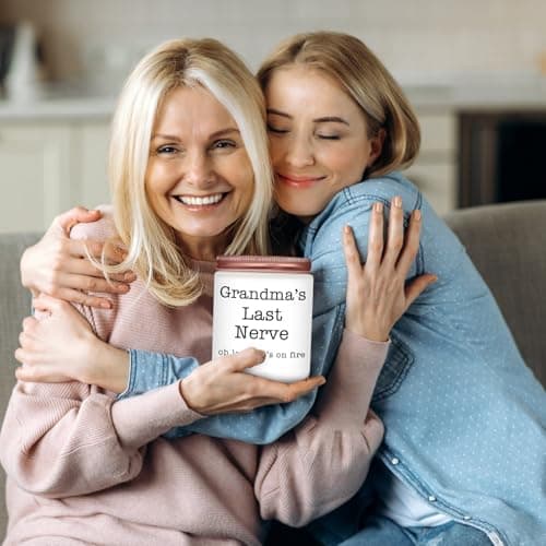 Homsolver Gifts for Grandma from Granddaughter Grandson, Christmas, Birthday, Mother and Grandparents Day, Lavender Scented Candles, Grandma’s Last Nerve