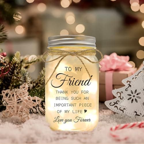 Friendship Gifts for Women, Mason Jar Night Lights for Friend, Gifts for Friends Best Friend Birthday Gifts, Thankgiving Christmas Gifts for Women