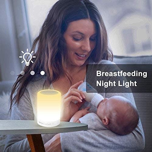 Elecstars Touch Bedside Lamp - with Bluetooth Speaker, Dimmable Color Night Light, Outdoor Table Lamp with Smart Touch Control, Best Gift for Men Women Teens Kids Children Sleeping Aid