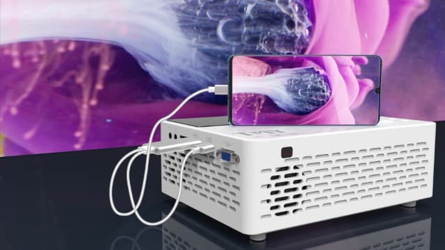 TMY Mini Projector, Upgraded Bluetooth Projector with Screen, 1080P Full HD Portable Projector, Movie Projector Compatible with TV Stick Smartphone/HDMI/USB, indoor & outdoor use