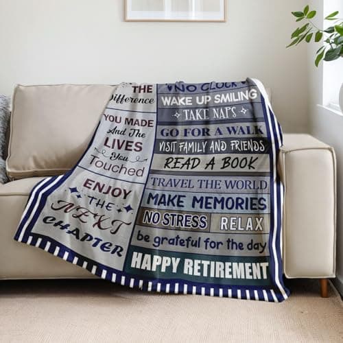 Retirement Gifts for Men - Best Gifts for Retirement Men 2025 - Funny Retired - Coworker Leaving Farewell Going Away Gifts for Coworkers Friends - Happy Retirement Decorations - Throw Blanket 50"x60"