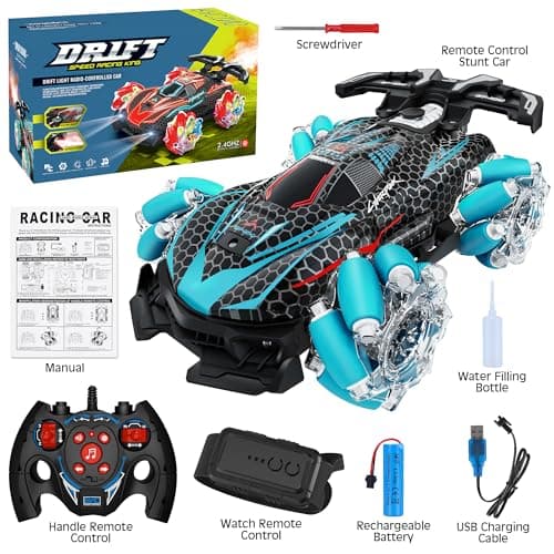 RC Stunt Car, Gesture Sensing RC Cars for Boys Girls, 2.4GHz 4WD Remote Control Car with 360° Rotating, Lights, Music, Spray, Toy Cars for Kids Age 6 7 8 9 10 11 12 Year Old Birthday Gifts