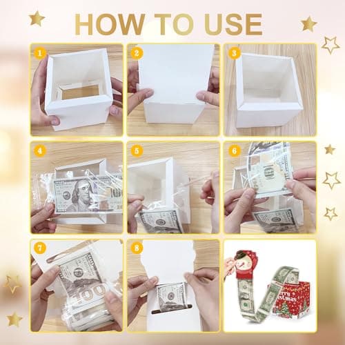 Christmas Party Gifts, Christmas Money Box for Cash Pull, Christmas Money Pull Box with Snowman Card and Transparent Bags, Christmas Money Pull Box, Christmas Money Pull Box for Kids Adults