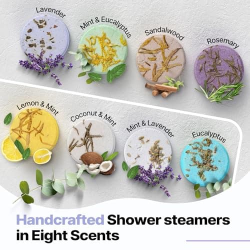 Shower Steamers Aromatherapy Birthday Gifts for Women - SWCANDY 8 Pcs Stocking Stuffers White Elephant Gifts for Adults Mom Men Teen Self Care with Natural Essential Oils Relaxation Home SPA Christmas