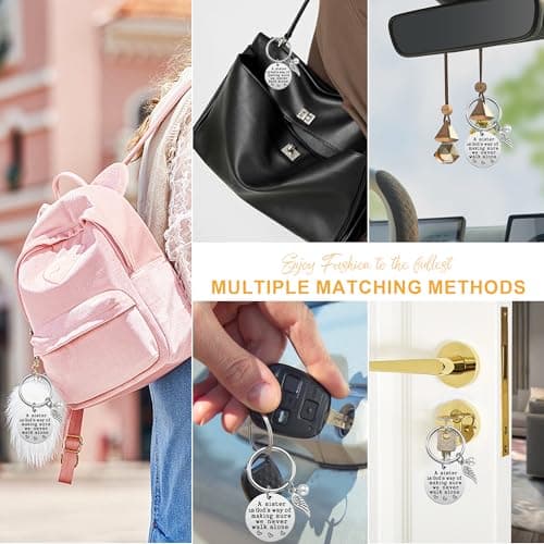 Sister Gift - A Sister is God's Way of Making Sure We Never Walk Alone KeychainJewelry Christmas Birthday Gifts for Sisters from Sisters