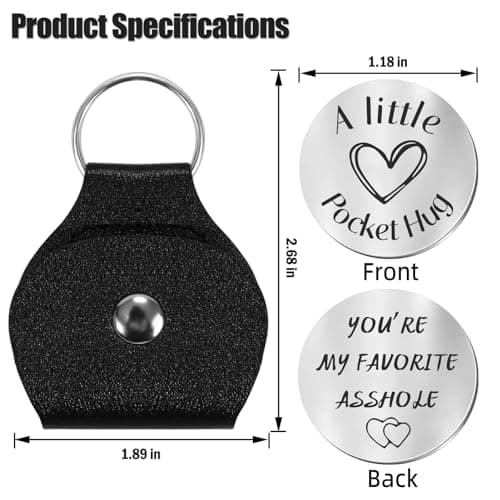 Pocket Hug Token Keychain for Men, Funny Friendship Gifts for Men, Long-distance Guy BFF Gifts for Husband Boyfriend Him Christmas Birthday