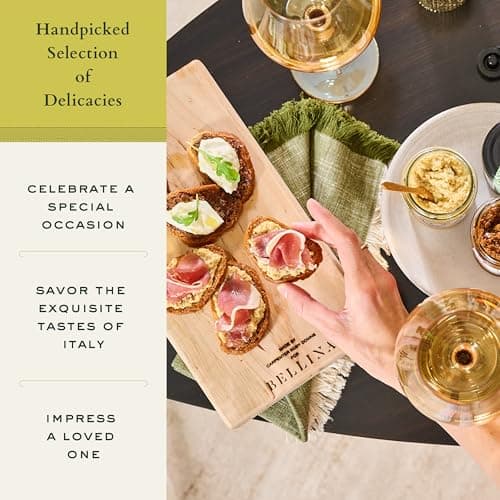 Mercato di Bellina Meat and Cheese Gift Box - Italian Charcuterie Gift Basket With Salami, Cheese, Olives, Crackers, Made in Italy for Holiday, Father's Day, Birthdays, Housewarming, Thank You