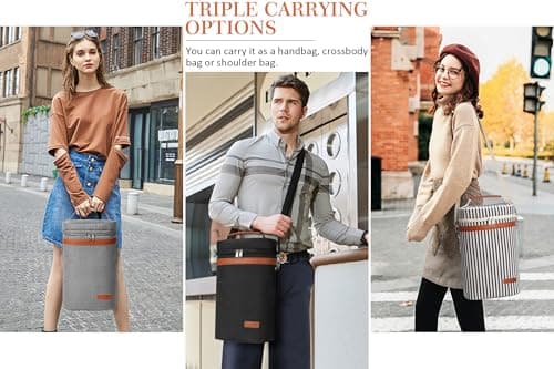 2 Bottle Wine Bag Wine Cooler Carrier Wine Gift Tote Bag, Leakproof & Insulated Bottle Bags for Travel, BYOB, Beach, Dinner, Party, Christmas Gifts for Wines Lovers Women Men - Black